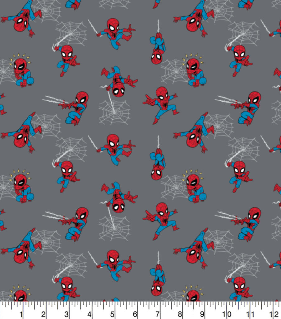 Mini Spider-Man Grey - Marvel- 100% Cotton Fabric